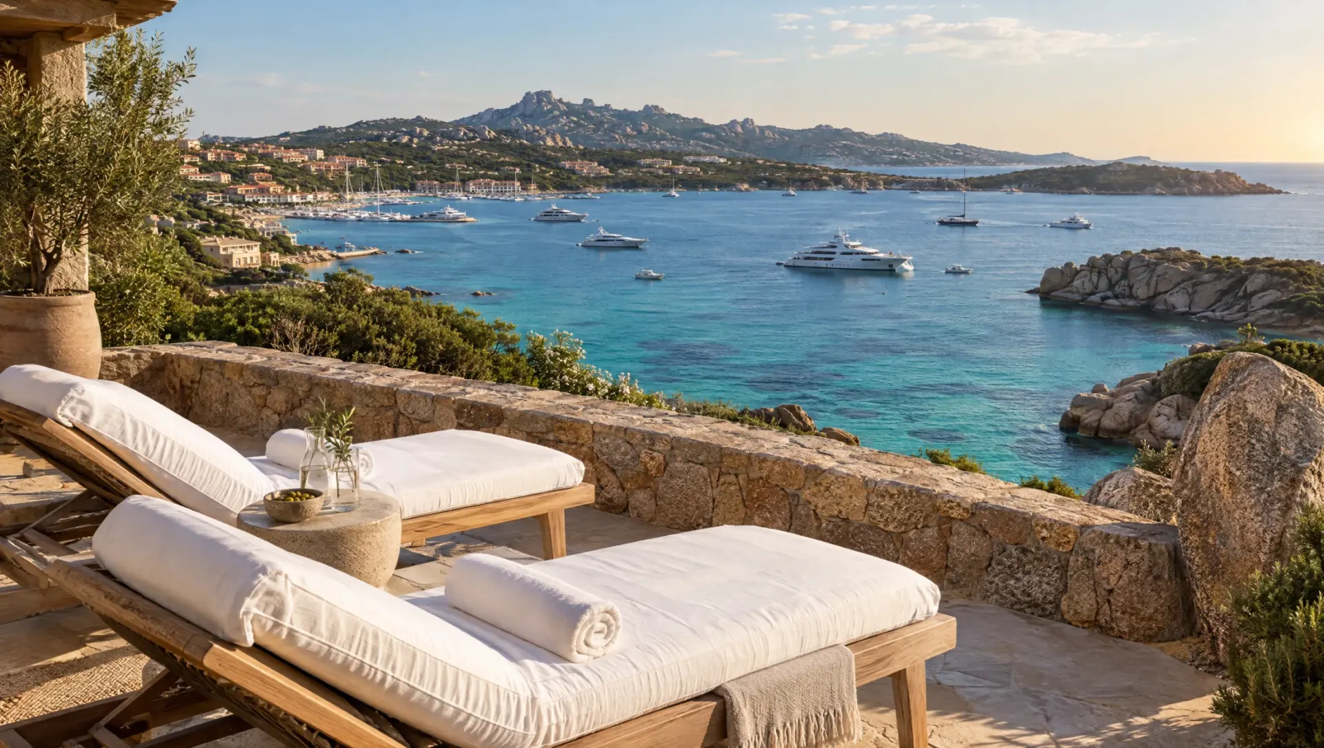 Terrace over the bay of Porto Cervo